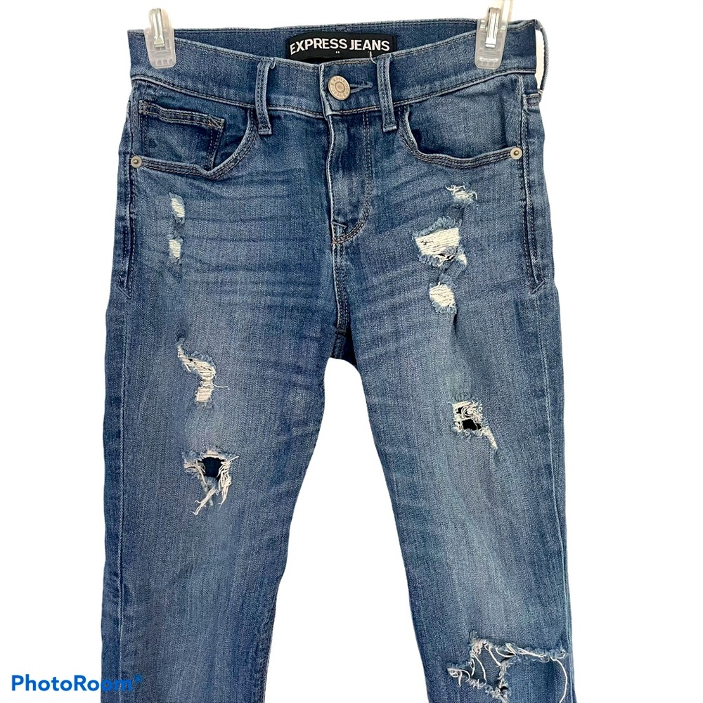 Express | high rise distressed skinny jeans